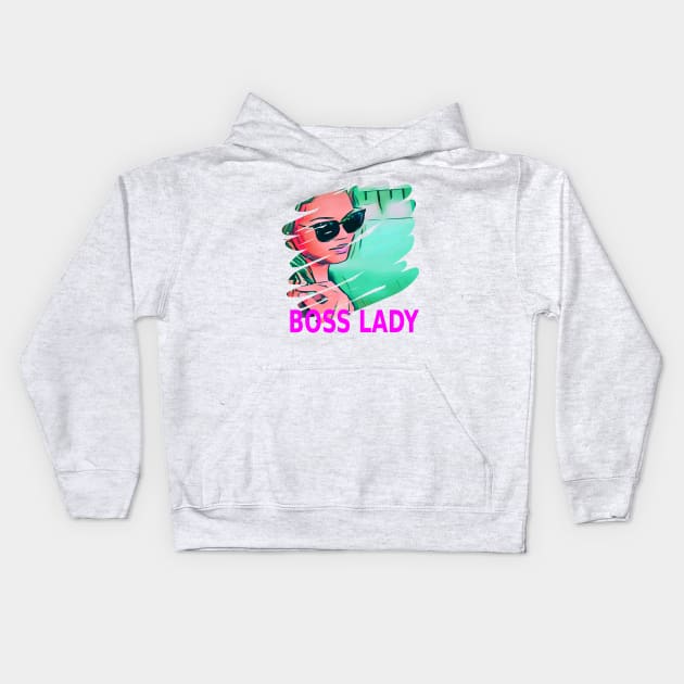 Meet The Boss Lady Kids Hoodie by musicanytime